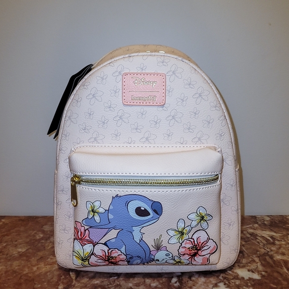 NWT Disney Loungefly Stitch Tropical Flowers Mini Backpack